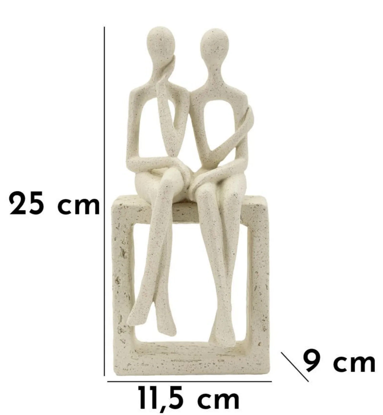 Figurine Couple Stons en résine crème