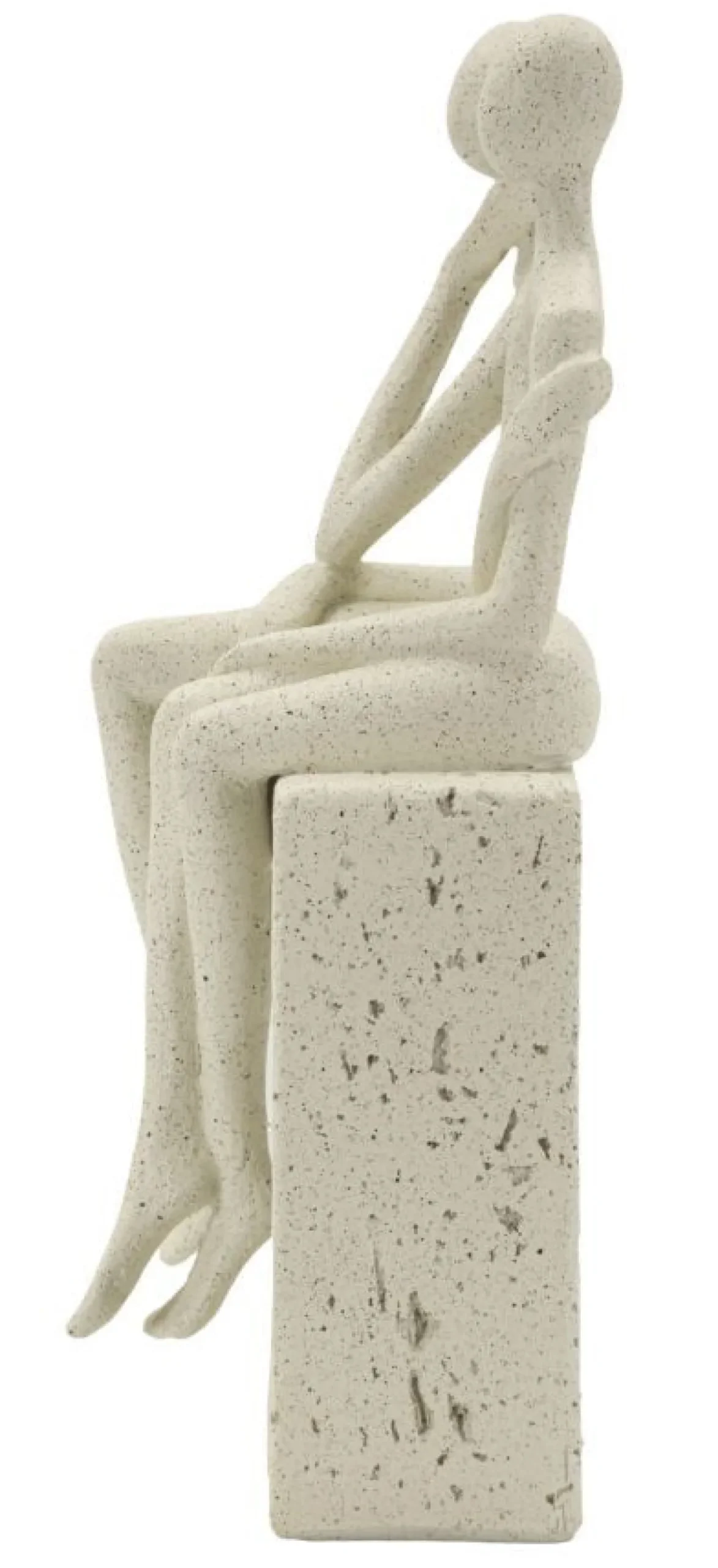 Figurine Couple Stons en résine crème