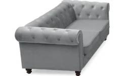 Grand canapé 2 places Chesterfield Velours Argent