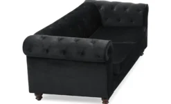 Grand canapé 2 places Chesterfield Velours Noir