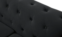 Grand canapé 2 places Chesterfield Velours Noir