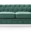 Grand canapé 2 places Chesterfield Velours Vert