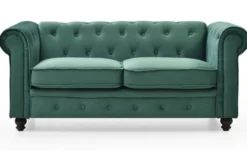 Grand canapé 2 places Chesterfield Velours Vert