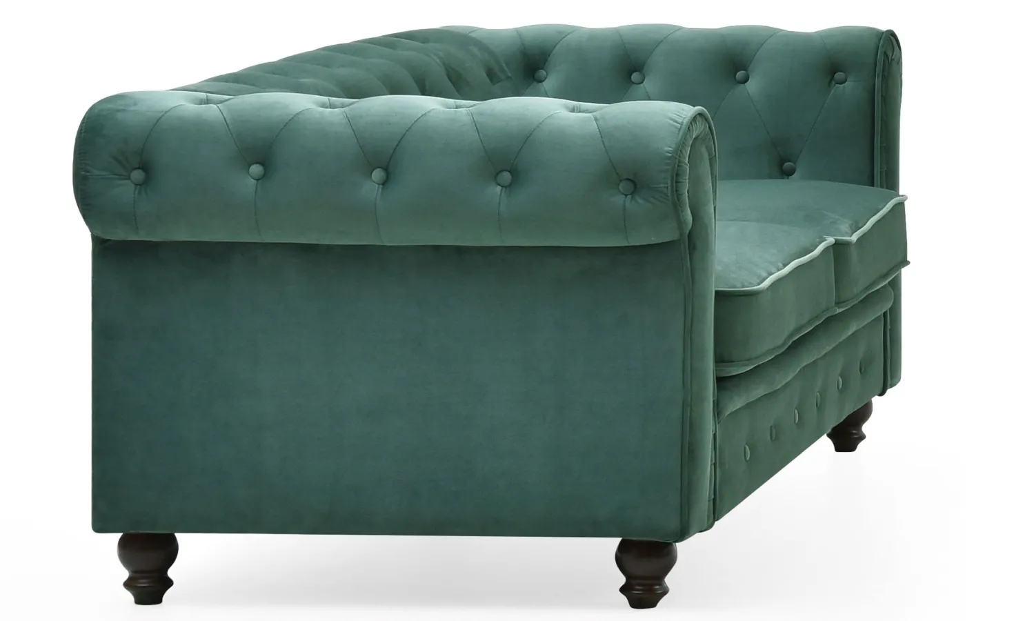 Grand canapé 2 places Chesterfield Velours Vert