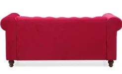 Grand canapé 2 places Chesterfield Velours Rouge