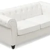 Grand canapé 2 places Chesterfield Blanc
