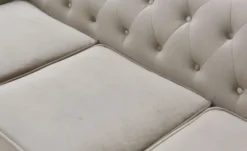 Grand canapé 3 places Chesterfield Velours Taupe