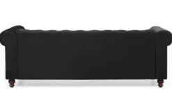 Grand canapé 3 places Chesterfield Velours Noir