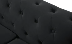 Grand canapé 3 places Chesterfield Velours Noir