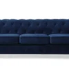 Grand canapé 3 places Chesterfield Velours Bleu