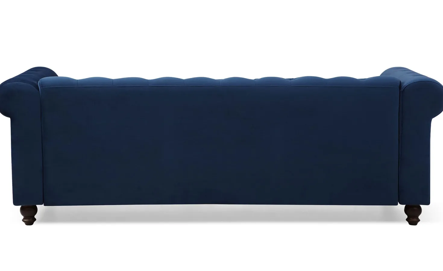 Grand canapé 3 places Chesterfield Velours Bleu