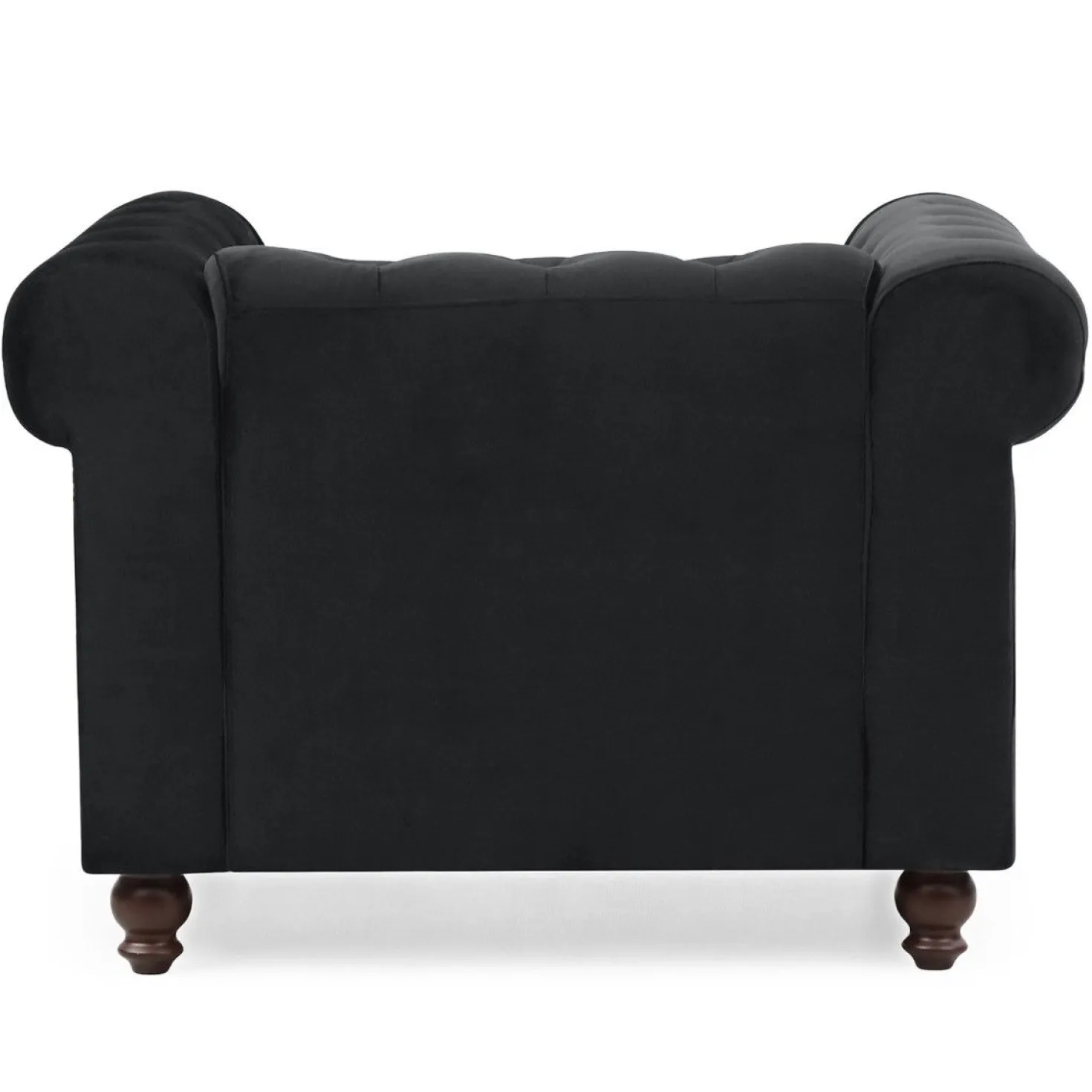 Grand fauteuil Chesterfield velours Noir
