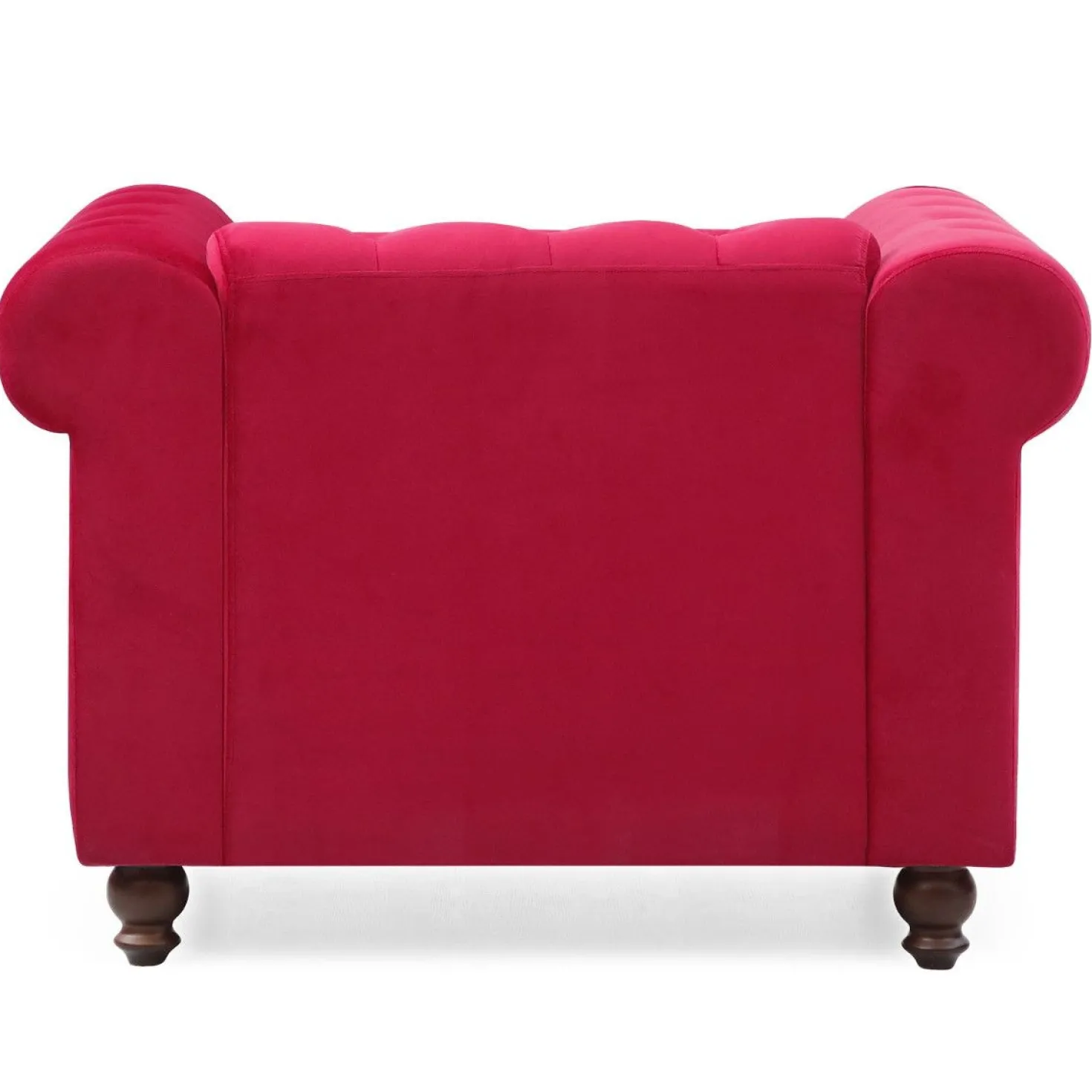 Grand fauteuil Chesterfield velours Rouge