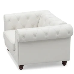 Grand fauteuil Chesterfield Blanc