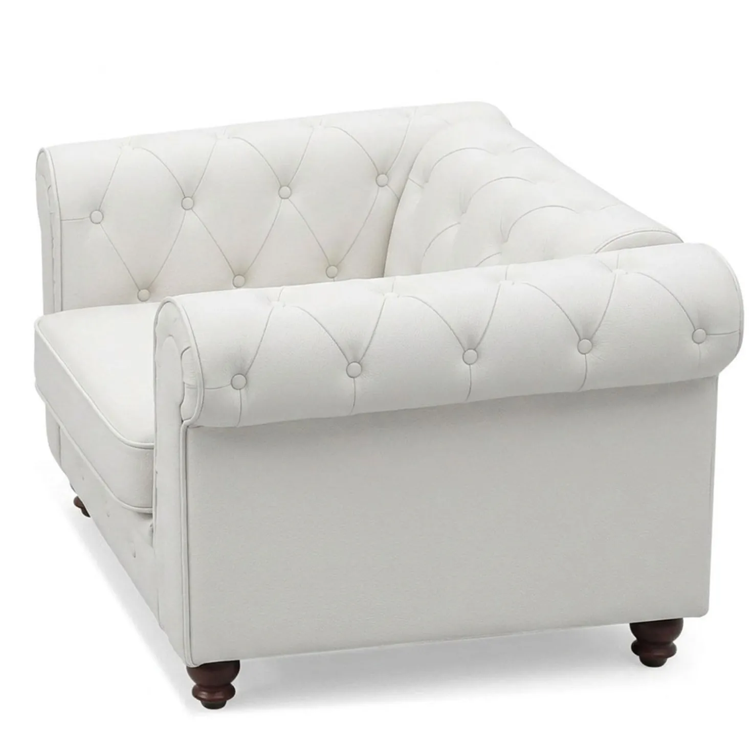 Grand fauteuil Chesterfield Blanc