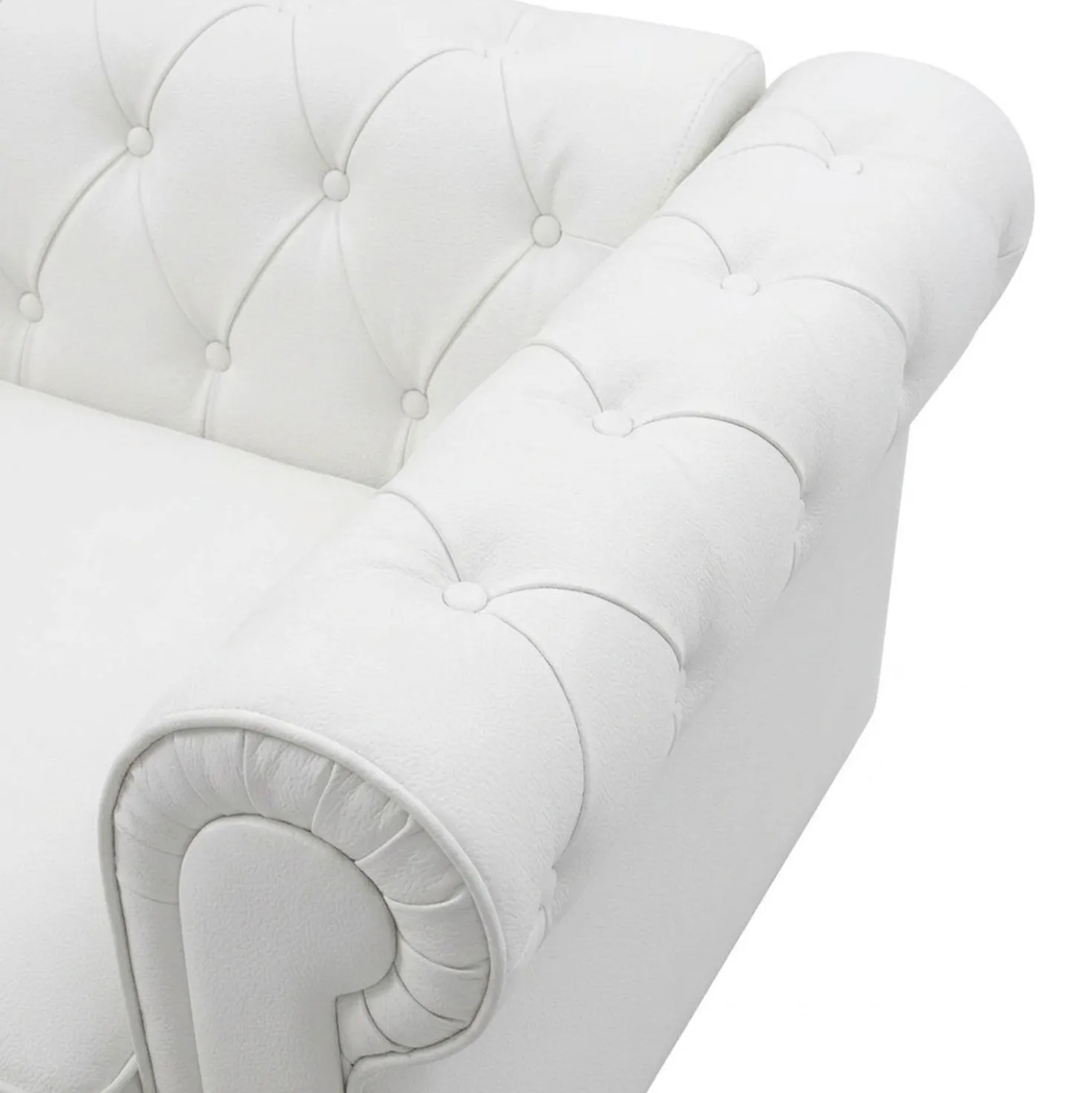 Grand fauteuil Chesterfield Blanc
