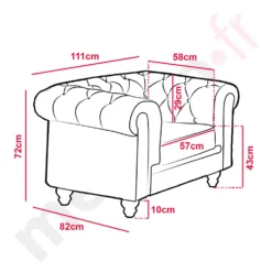 Grand fauteuil Chesterfield Blanc