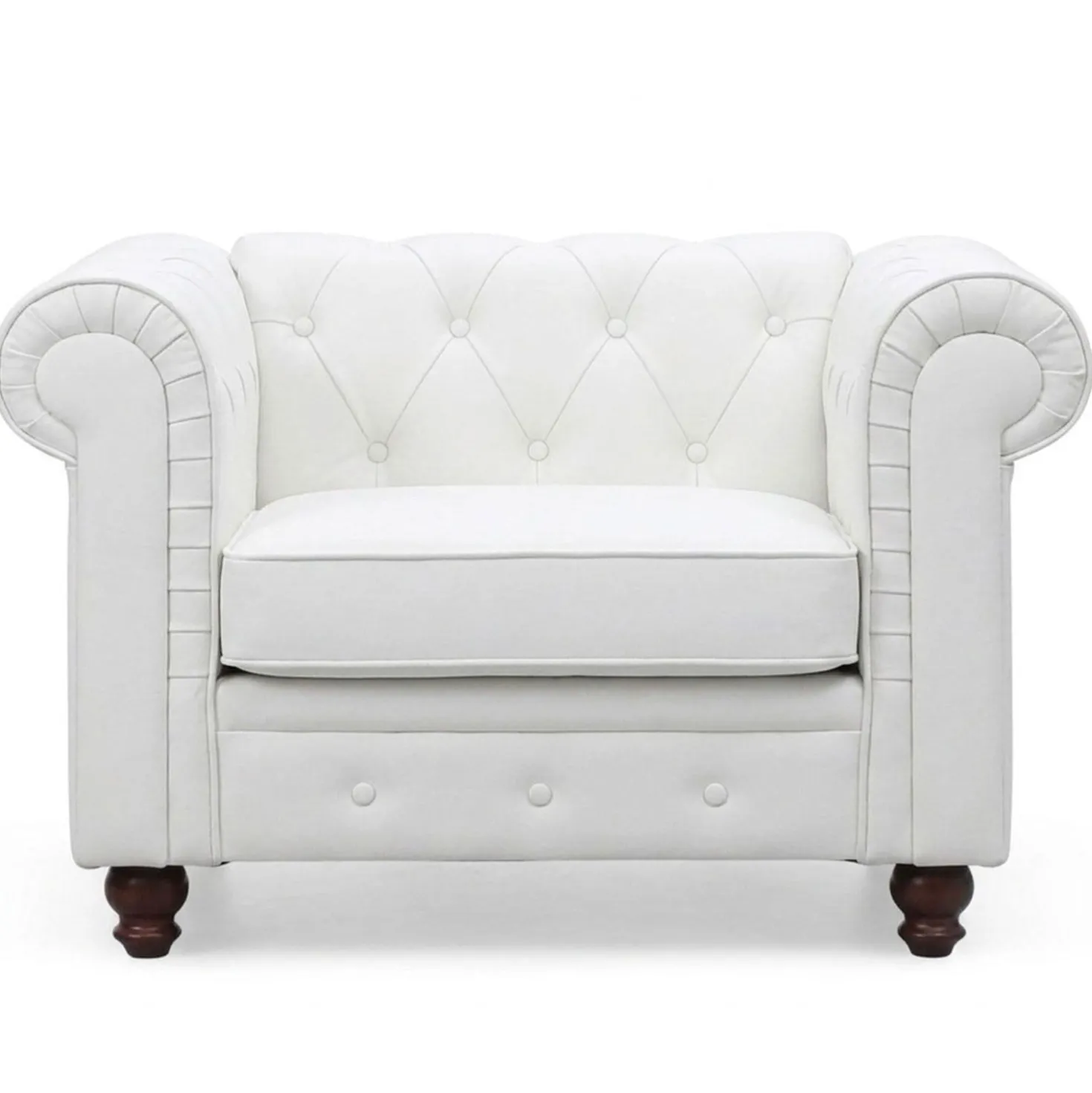 Grand fauteuil Chesterfield Blanc