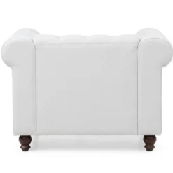 Grand fauteuil Chesterfield Blanc