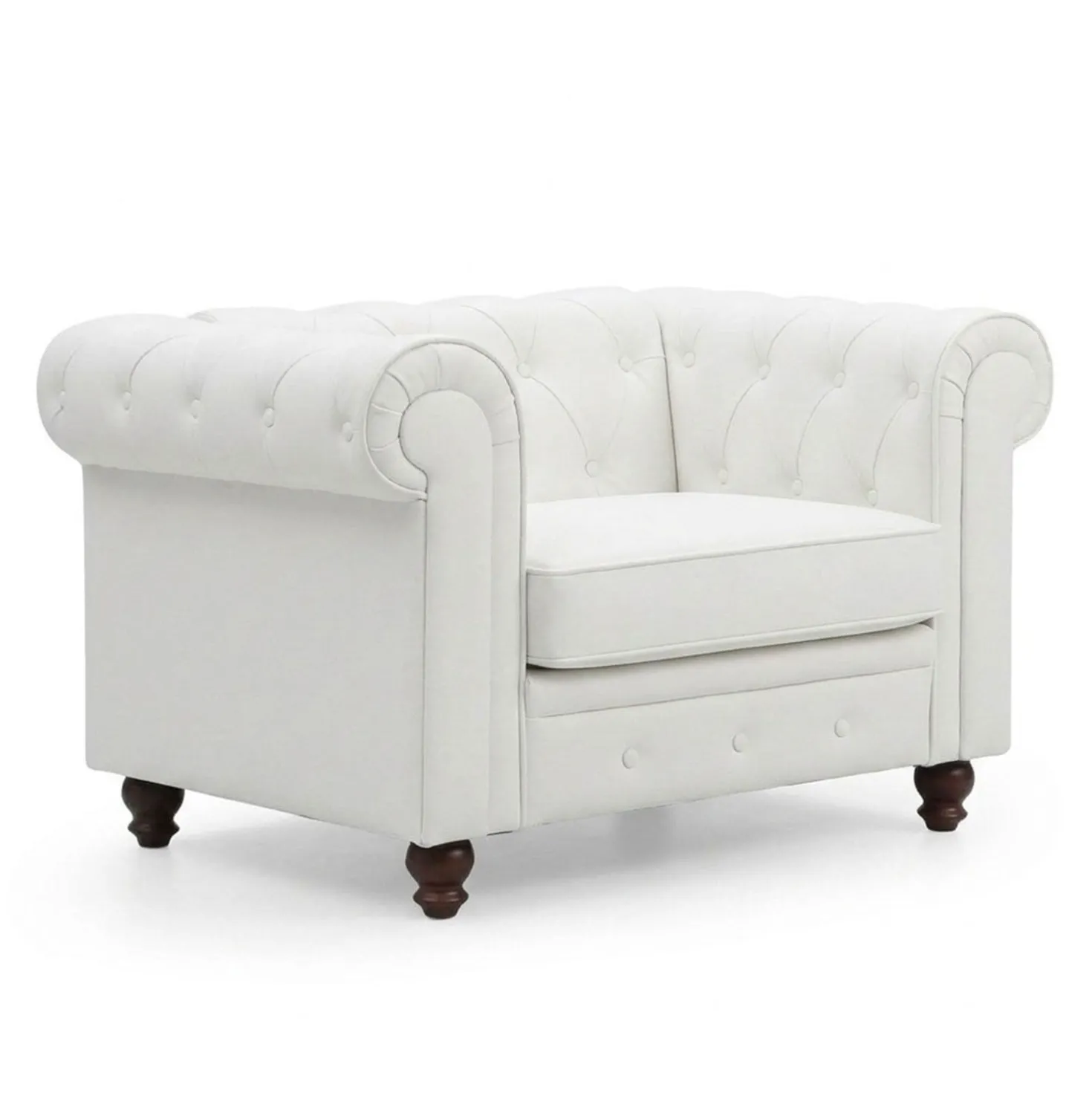 Grand fauteuil Chesterfield Blanc