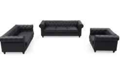 Grand fauteuil Chesterfield Noir