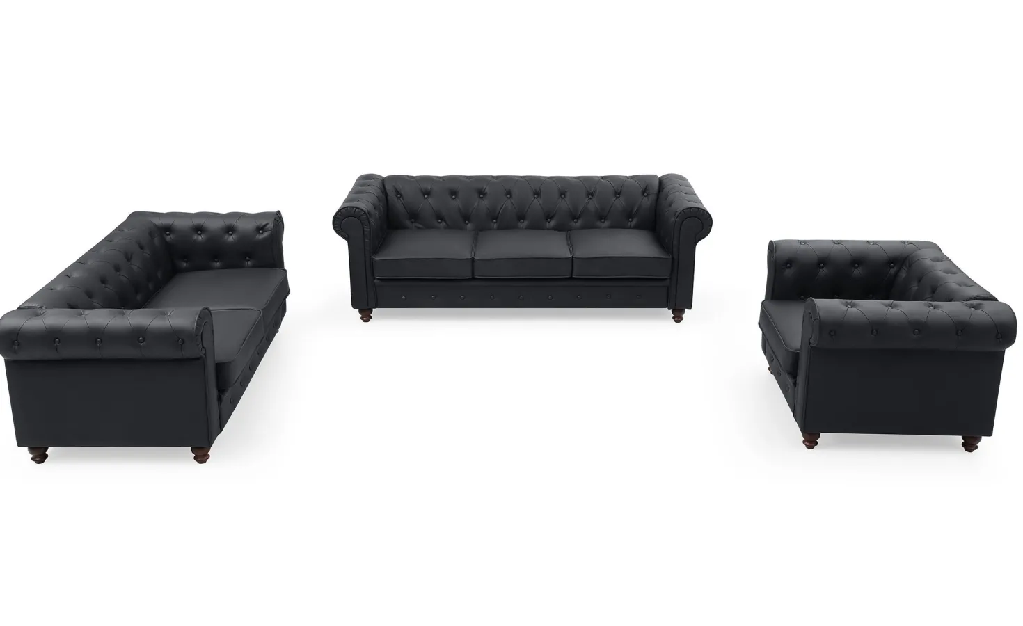 Grand fauteuil Chesterfield Noir