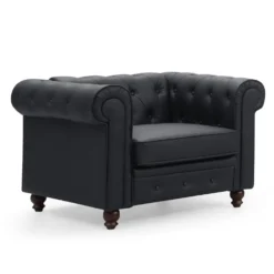 Grand fauteuil Chesterfield Noir