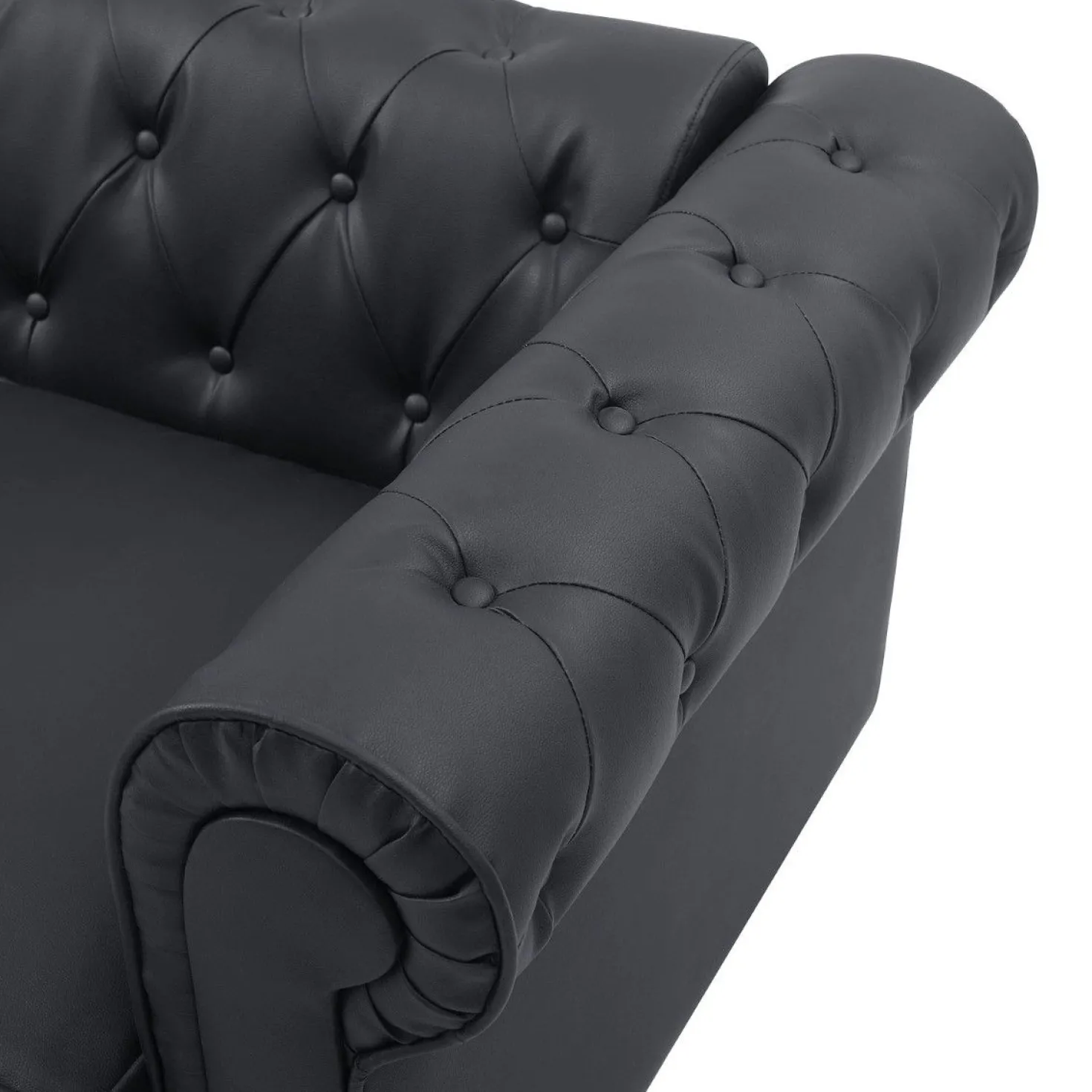 Grand fauteuil Chesterfield Noir