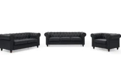 Grand fauteuil Chesterfield Noir