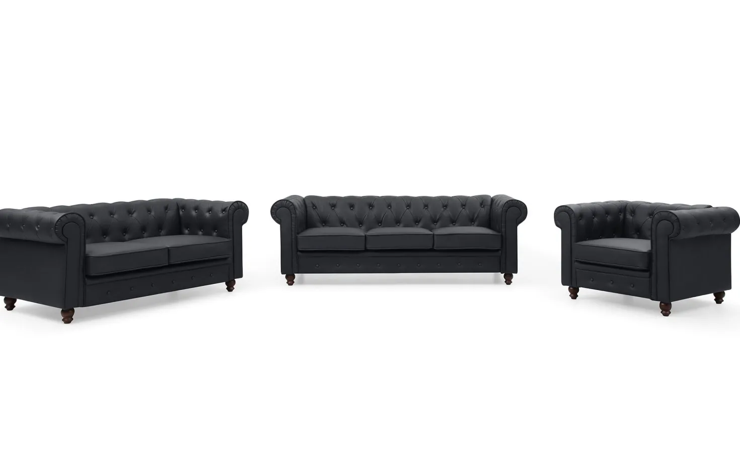 Grand fauteuil Chesterfield Noir