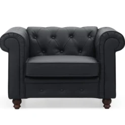 Grand fauteuil Chesterfield Noir