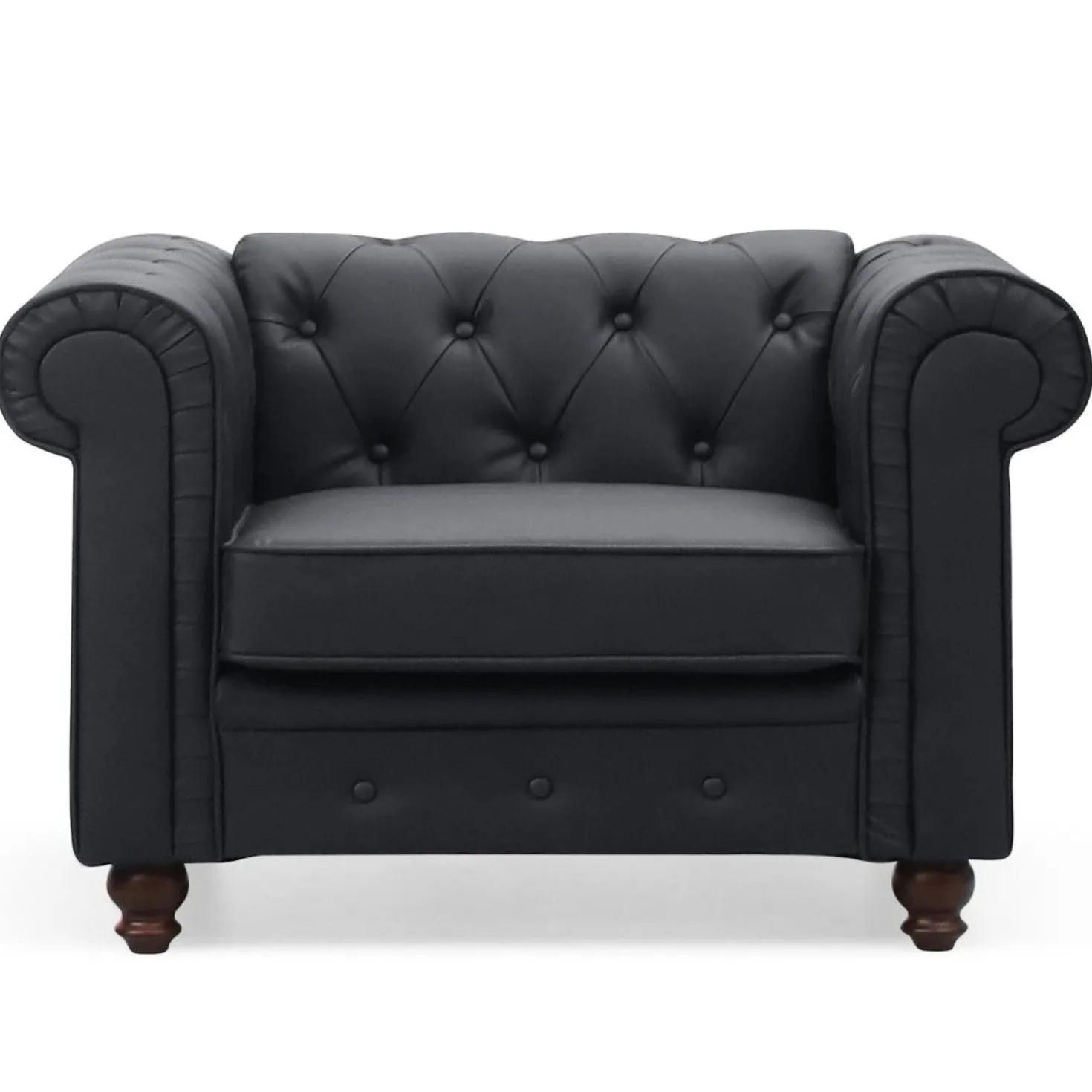 Grand fauteuil Chesterfield Noir