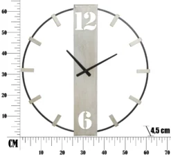 Horloge murale en métal Noir et Argent