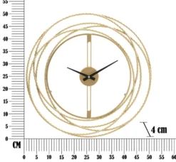Horloge murale métal doré cercles entrelacés