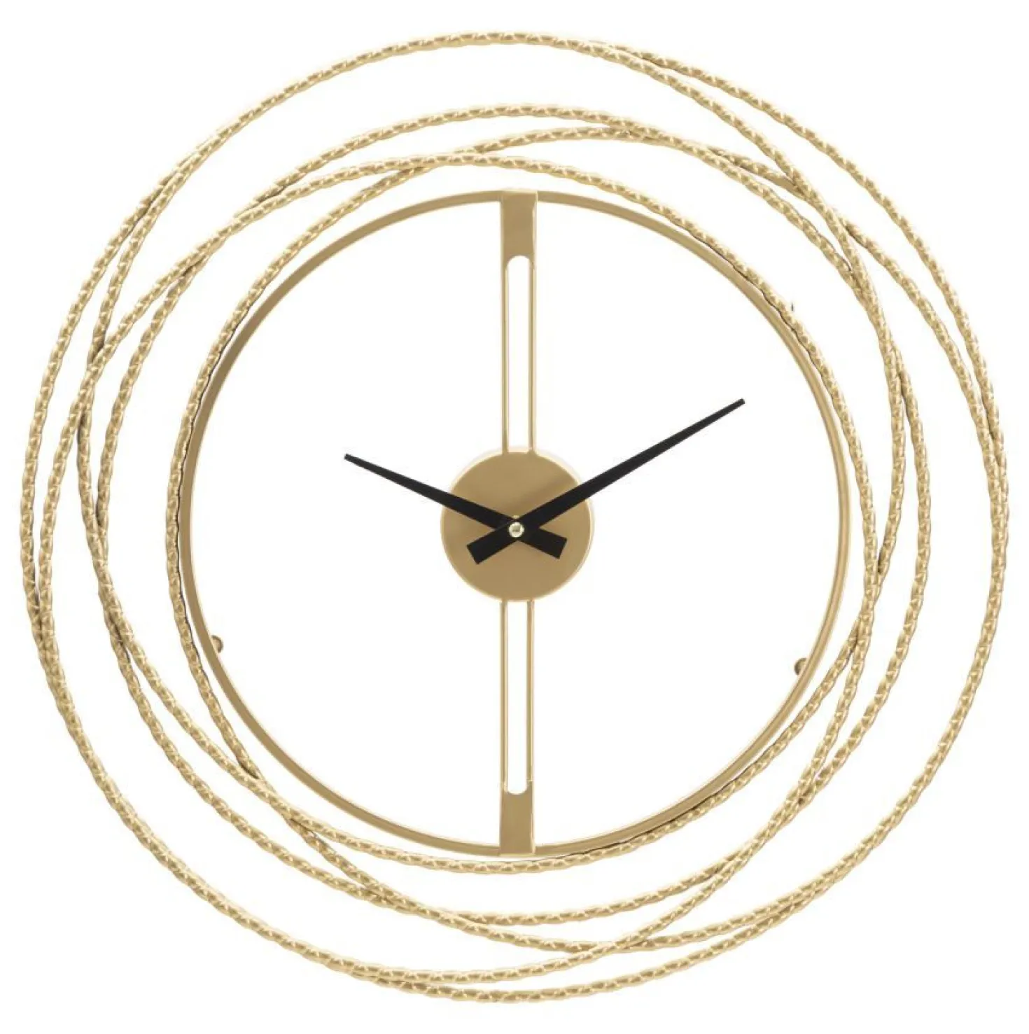 Horloge murale métal doré cercles entrelacés