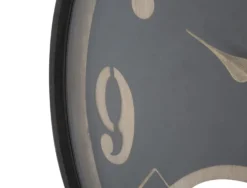 Horloge murale ronde décorative engrenages Fer M.D.F Noir et Brun