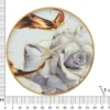 Horloge murale ronde décorée d'une rose cadre doré verre M.D.F métal