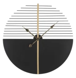 Horloge murale ronde Glam Stick Fer Noir et Doré