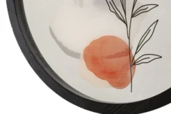 Horloge murale ronde motif rose fer et verre multicolore