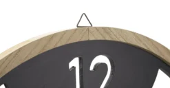 Horloge murale ronde métal Noir et bois Marron