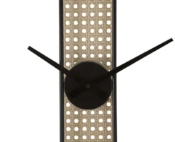 Horloge murale ronde Ribby Fer Noir Cannage de Vienne
