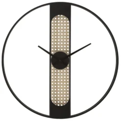 Horloge murale ronde Ribby Fer Noir Cannage de Vienne