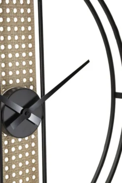 Horloge murale ronde Ribby Fer Noir Cannage de Vienne