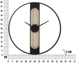 Horloge murale ronde Ribby Fer Noir Cannage de Vienne