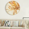 Horloge murale ronde Toply Verre cadre doré décoré de tons vifs