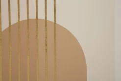 Impression sur toile abstraite encadrée Bois massif tons chaleureux décorations dorées