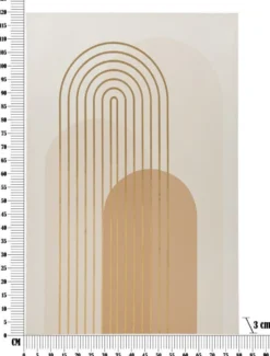 Impression sur toile abstraite encadrée Bois massif tons chaleureux décorations dorées