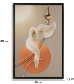 Impression sur toile LED abstraite moderne cadre noir