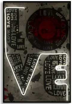 Impression sur toile LED Love Graphismes urbains et détails pop