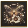 Impression sur toile Papillon doré LED cadre exécuté